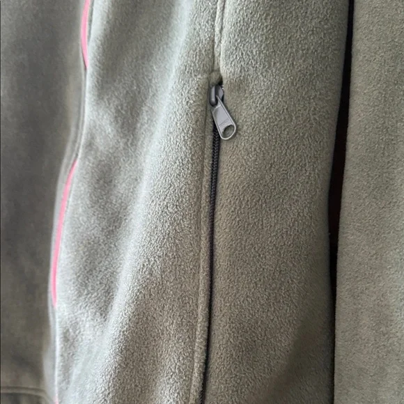 Womens Columbia Olive Fleece Jacket with Coral Zipper size 2X - Picture 4 of 7